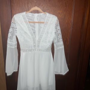 Free People White eyelet dress size large
